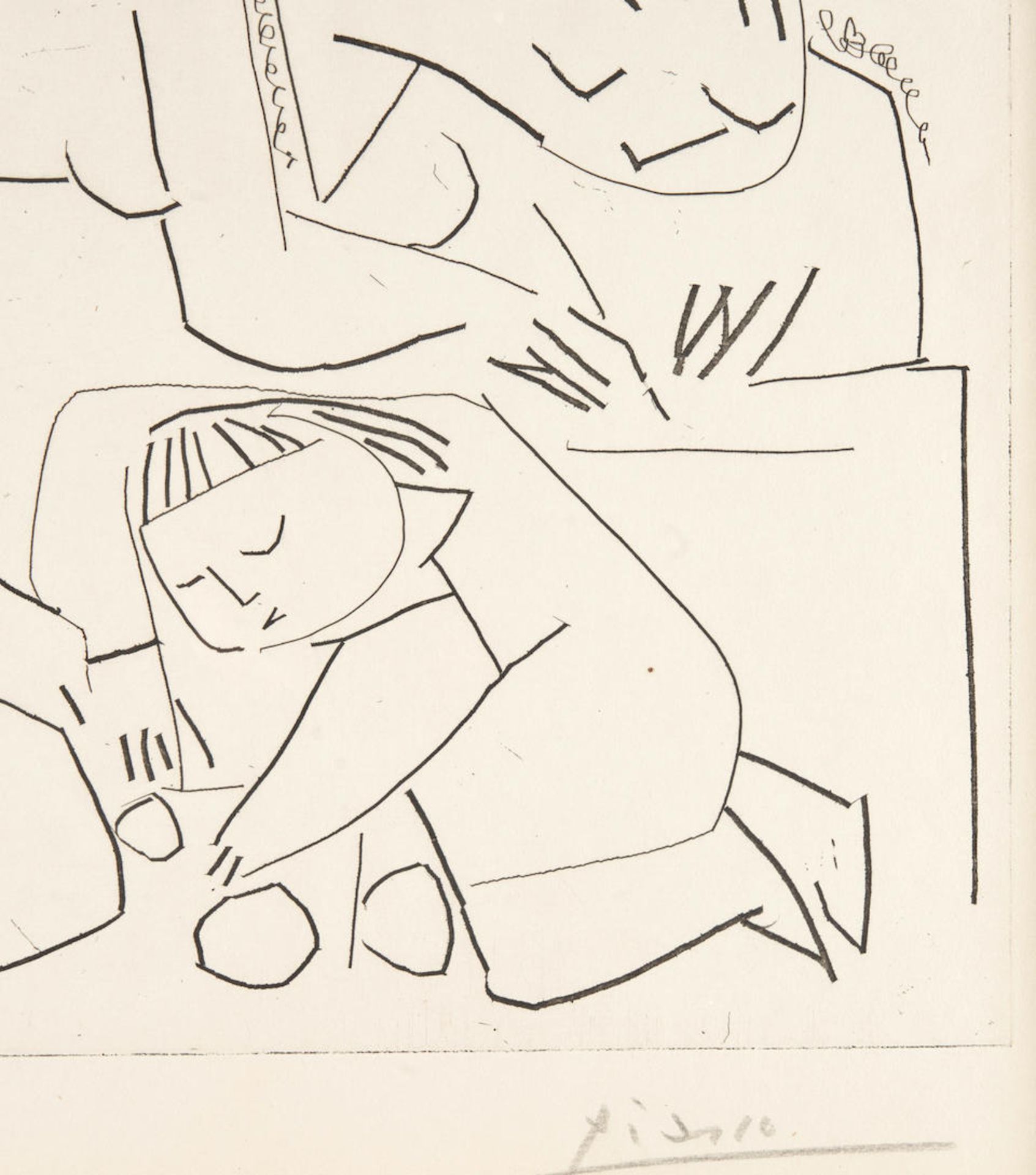 Pablo Picasso (Spanish, 1881-1973); Françoise, Claude, Paloma: La Lecture et les jeux. III; - Bild 3 aus 4