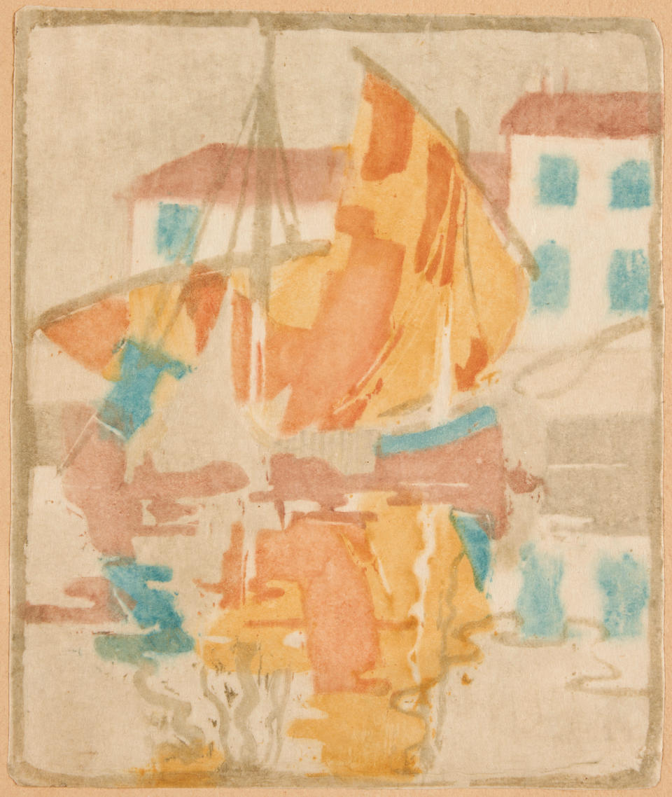 Ethel Mars (American, 1876-1956); Barques à voile, région de Chioggia;