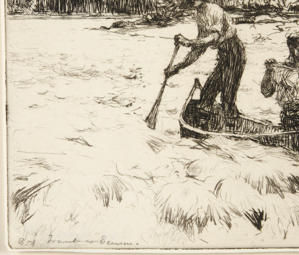 Frank Weston Benson (American, 1862-1951); Running the Rapids; - Image 3 of 4