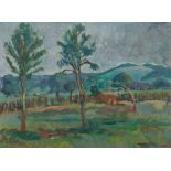 JACQUES CHAPIRO (Latvian/French, 1887-1972) Untitled (Landscape) (framed 75.5 x 94.5 x 7.6 cm (2...