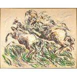 ROBERT ARTHUR GOODNOUGH (American, 1917-2010) The Movement of Horses II (framed 94.0 x 119.4 x 5...