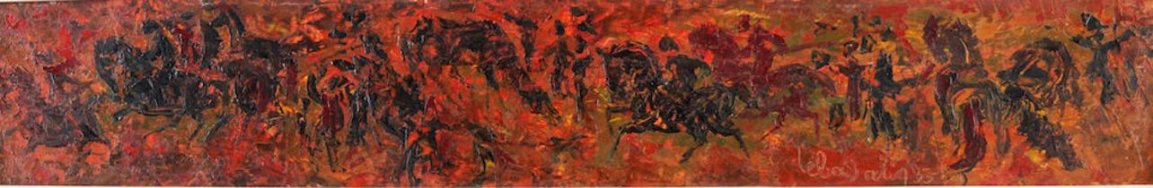 LEBADANG (Vietnamese, 1921-2015) Untitled (framed 13.5 x 69.5 x 1.6 cm (5 3/8 x 27 3/8 x 5/8 in).)
