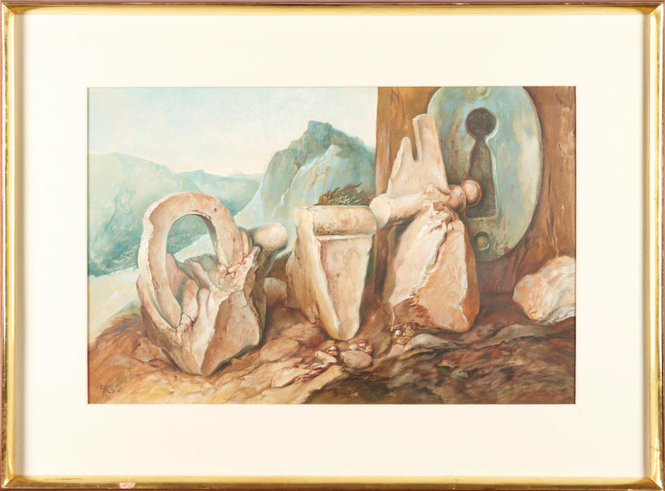 SAMUEL BAK (Israeli/American, born 1933) Light on the Horizon (framed (49.5 x 66.0 x 5.1 cm (19 ... - Image 2 of 4