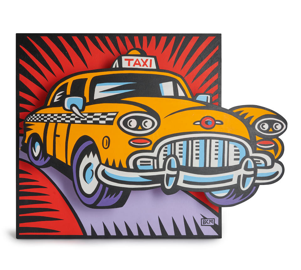 BURTON MORRIS (American, born 1964) Taxi 60.3 x 76.2 x 8.9 cm (23 3/4 x 30 x 3 1/2 in).
