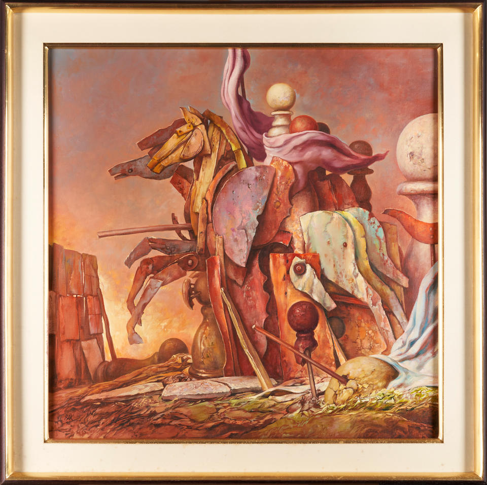 SAMUEL BAK (Israeli/American, born 1933) Horsepower (framed 81.0 x 81.0 x 6.7 cm (32 x 32 x 2 5/... - Image 2 of 4