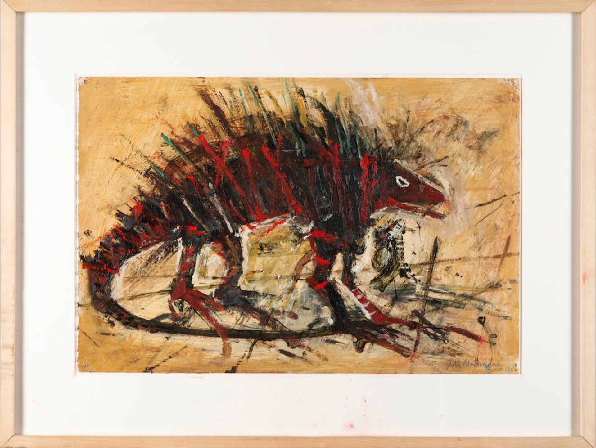 JOHN ALEXANDER (American, born 1945) The Red Lizard (framed 51.8 x 68.3 x 4.8 cm (20 3/8 x 26 7/... - Image 2 of 4