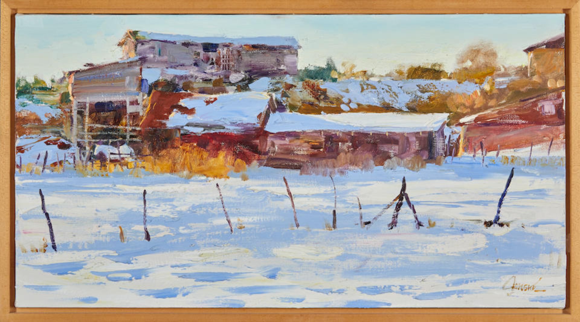 WALTER GONSKE (American, born 1942) Late Afternoon Sun (framed 45.0 x 80.5 x 5.0 cm (17 3/4 x 31... - Bild 2 aus 4