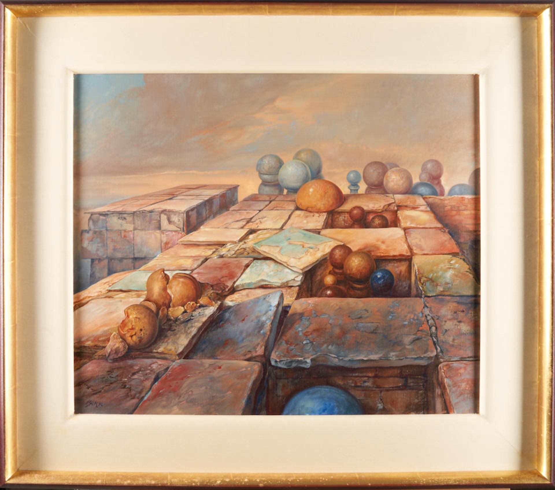 SAMUEL BAK (Israeli/American, born 1933) Moment of Rest (framed 64.0 x 73.0 x 6.5 cm (25 3/16 x ... - Bild 2 aus 4