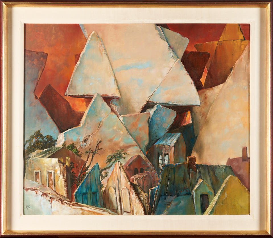 SAMUEL BAK (Israeli/American, born 1933) The New Sky (framed 68.6 x 78.7 x 6.4 cm (27 x 31 x 2 1... - Image 2 of 4