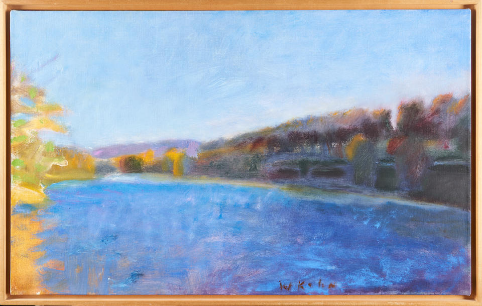 WOLF KAHN (American/German, 1927-2020) Blue Sky, Blue River (framed 43.8 x 69.2 x 3.8 cm (17 1/4... - Bild 2 aus 4