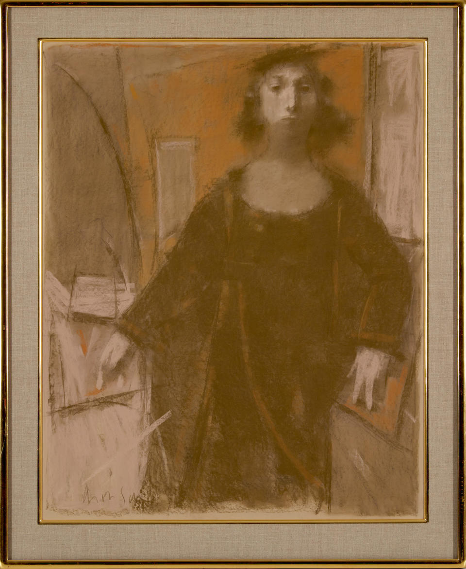 DAVID ARONSON (American, 1923-2015) The Scholar (framed 119.4 x 97.8 x 4.4 cm (47 x 38 1/2 x 1 3... - Image 2 of 4