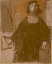 DAVID ARONSON (American, 1923-2015) The Scholar (framed 119.4 x 97.8 x 4.4 cm (47 x 38 1/2 x 1 3...