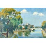 CONSTANTINE KLUGE (French, 1912-2003) La Seine et Ses Ponts framed 83.0 x 113.0 x 4.5 cm (32 11/...