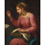 Continental School (18th Century) A Woman Doing Needlework (framed 74.0 x 87.0 x 10.0 cm (29 1/8...