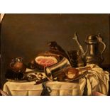 Follower of Pieter Claesz. (Dutch, 1597-1660) Still Life on a Table with a White Tablecloth, an ...