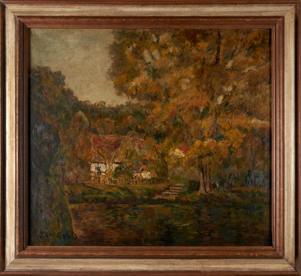 JAN CYBIS (Polish, 1897-1972) An Autumn Landscape (framed 82.0 x 89.5 x 3.0 cm (32 5/16 x 35 1/4... - Image 2 of 4