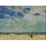 JACQUES BOUYSSOU (French, 1926-1997) A Pair of Beach Scenes: Le Sable Blanc and Les Mouettes, No...