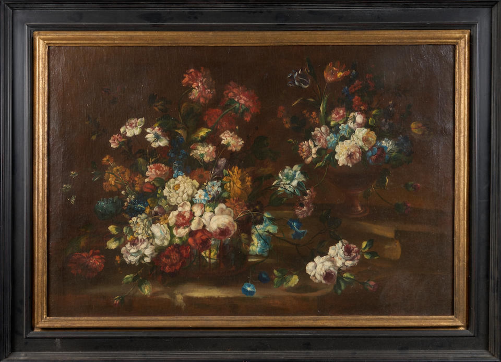 Dutch School (18th/19th Century) Still Life with Flowers in a Basket (framed 93.0 x 128.0 x 5.0 ... - Image 2 of 3