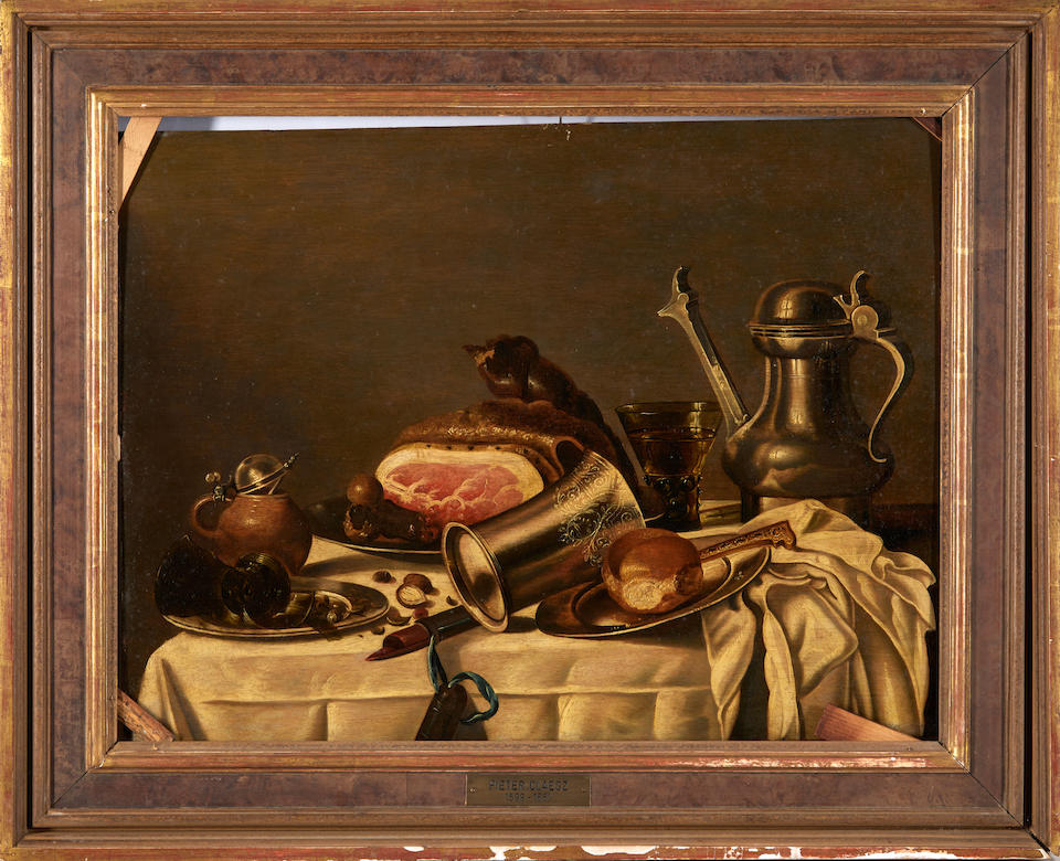 Follower of Pieter Claesz. (Dutch, 1597-1660) Still Life on a Table with a White Tablecloth, an ... - Image 2 of 3