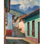 PEDRO ANGEL GONZALEZ (Venezualan, 1901-1981) Esquina de Palma Sola (framed 88.5 x 77.5 x 6.5 cm ...