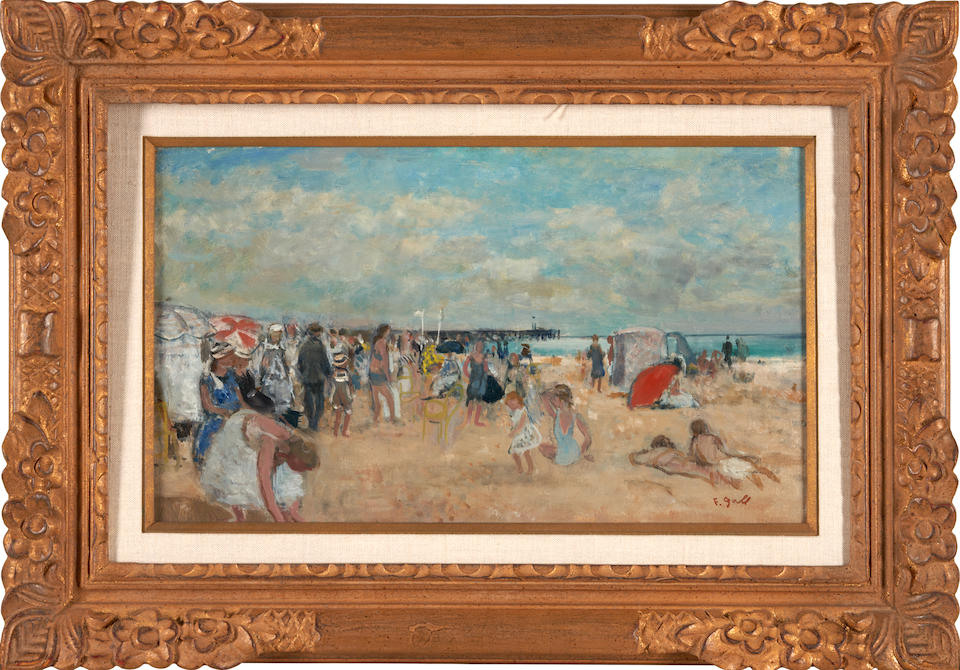 FRANÇOIS GALL (French, 1912-1987) La Plage à Trouville (framed 45.5 x 64.8 x 8.0 cm (... - Bild 2 aus 4