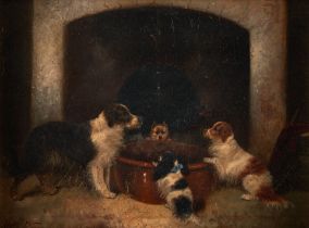 EDWARD GEORGE ARMFIELD (British, 1817-1896) What's for Supper? (framed 67.0 x 82.0 x 12.0 cm (26...