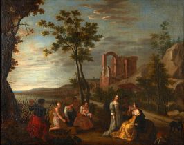 CORNELIS WILLAERTS (Dutch, 1600-1666) The Finding of Moses (framed 71.0 x 85.5 x 9.0 cm (28 x 33...