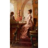 FREDERIK HENDRIK KAEMMERER (Dutch, 1839-1902) The Lady's Opinion Considered (framed 93.5 x 69.0 ...