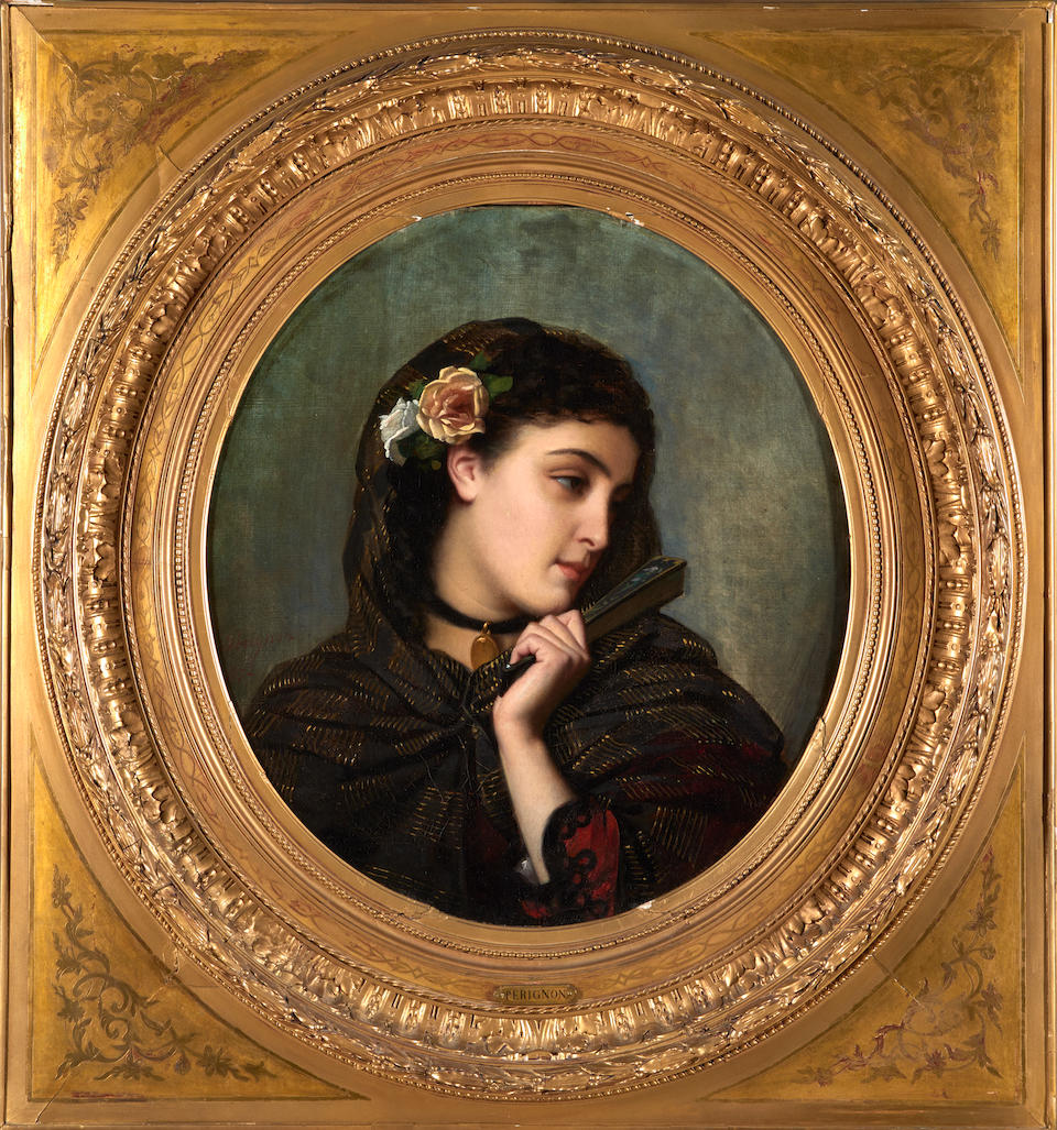 ALEXIS JOSEPH PERIGNON (French, 1806-1882) The Rose (oval frame 89.0 x 83.0 x 10.5 cm (35 x 32 1... - Image 2 of 3