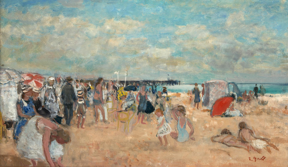 FRANÇOIS GALL (French, 1912-1987) La Plage à Trouville (framed 45.5 x 64.8 x 8.0 cm (...