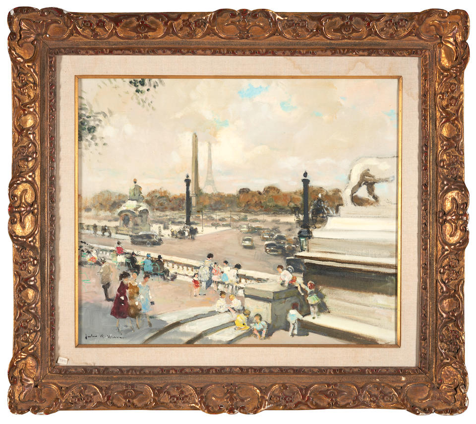 JULES RENÉ HERVÉ (French, 1887-1981) Place de la Concorde (framed 79.0 x 90.3 x 6.5 cm... - Bild 4 aus 4