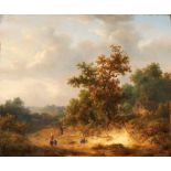 French School (19th Century) Peasants on a Country Path (framed 52.5 x 57.5 x 7.0 cm (20 1/4 x ...