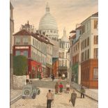 JEAN EVE (French, 1900-1968) Rue Norvins, Montmartre (framed 87.0 x 76.0 x 4.5 cm (34 1/4 x 29 1...