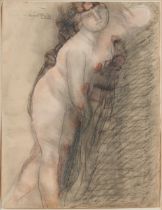 AUGUSTE RODIN (French, 1840-1917), 1900 Femme nue debout vers la droite (framed 50.3 x 42.0 x 1....