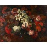 Dutch School (19th Century) A Floral Still Life with Hydrangeas, Lilies, and Peonies (unframed)