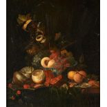 Follower of Jan Pauwel Gillemans the Elder (Flemish, 1618-1675) Still Life with Fruit, Shellfish...