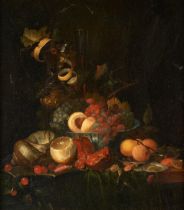 Follower of Jan Pauwel Gillemans the Elder (Flemish, 1618-1675) Still Life with Fruit, Shellfish...