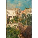 ANTONINO LETO (Italian, 1844-1913) A View of Capri with the Dome of Santo Stefanoe (framed 58.5 ...