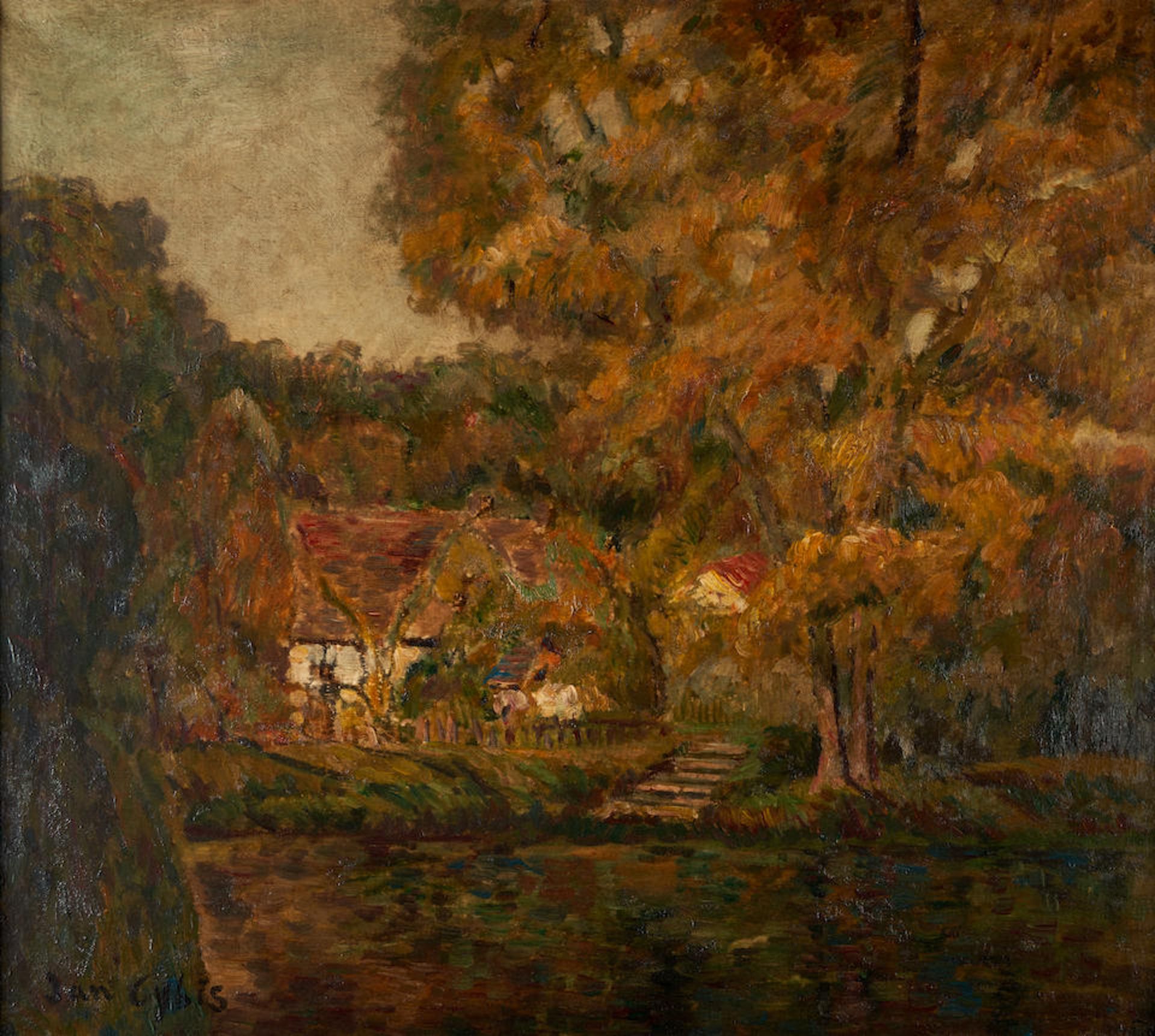 JAN CYBIS (Polish, 1897-1972) An Autumn Landscape (framed 82.0 x 89.5 x 3.0 cm (32 5/16 x 35 1/4...