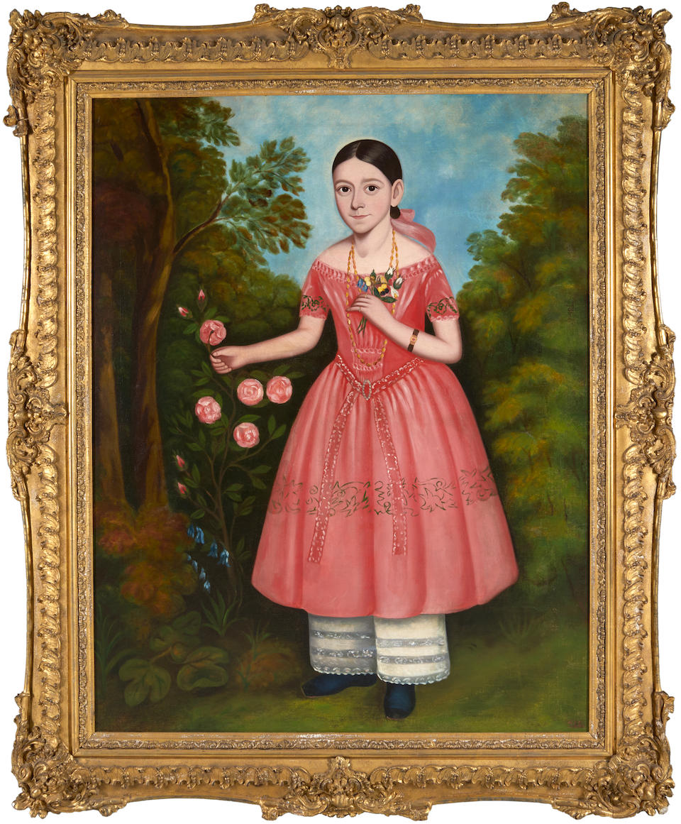Anglo/American School (19th Century) A Portrait of Girl in a Pink Dress (framed 154.0 x 129.5 x ... - Bild 2 aus 4