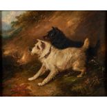 GEORGE SMITH ARMFIELD (British, 1810-1893) Two Terriers on the Alert (framed 56.0 x 66.0 x 6.5 c...