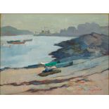 ABRAHAM JACOB BOGDANOVE (Russian/American, 1887-1946) At the Beach (framed 46.3 x 56.5 x 4 cm (1...