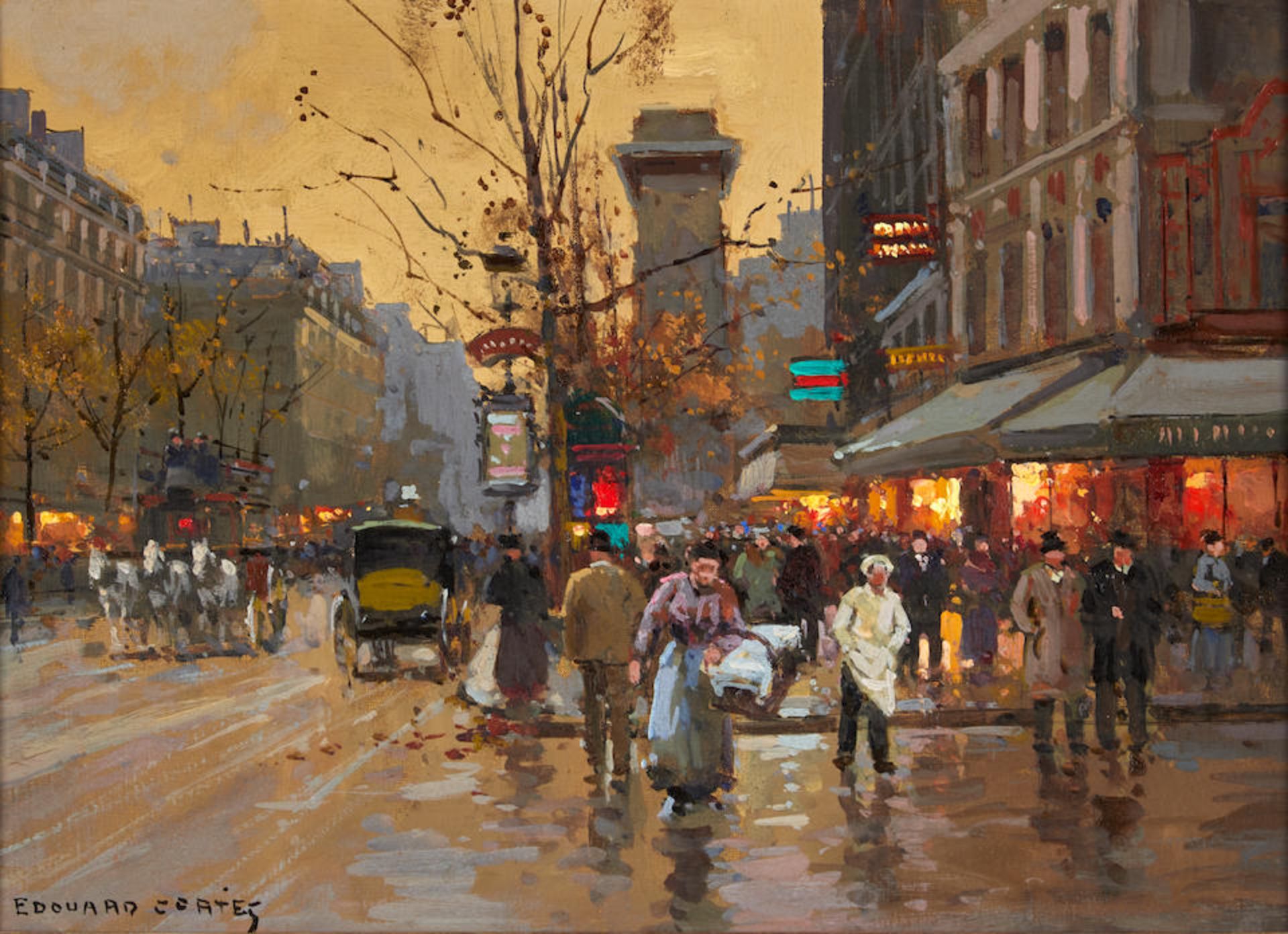 EDOUARD-LÉON CORTÈS (French, 1882-1969) Porte St.-Denis (framed 53.0 x 66.0 x 4.5 cm (...