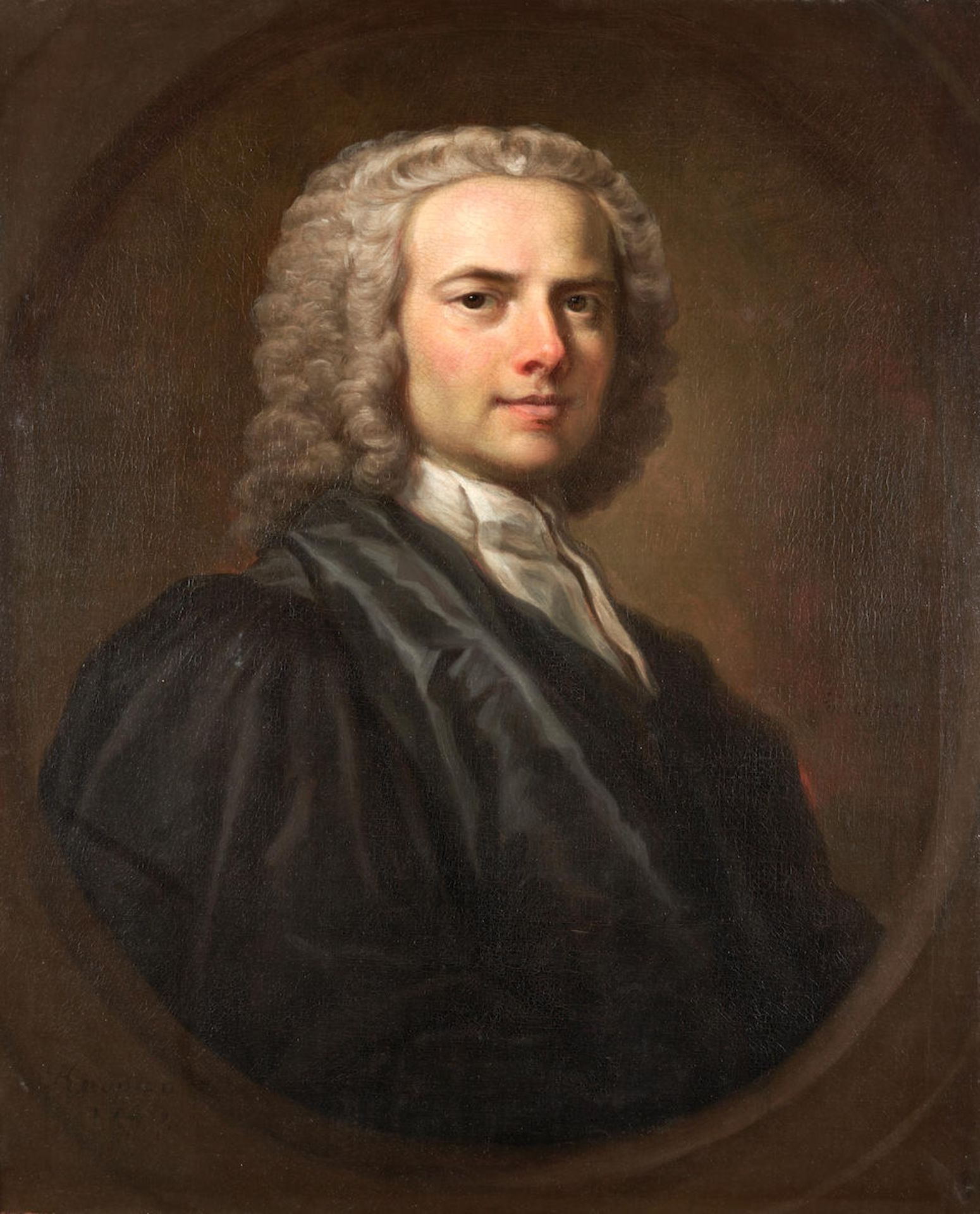 GEORGE KNAPTON (British, 1698-1778) Portrait of the Reverend John Upton of Taunton in Academic R...