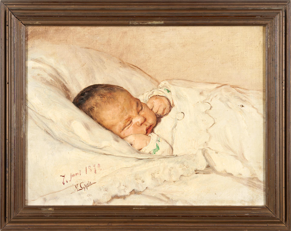 NIKOLAOS GYSIS (Greek, 1842-1901) Penelope (framed 37.0 x 46.0 x 2.5 cm (14 9/16 x 18 1/8 x 1 in).) - Image 4 of 4