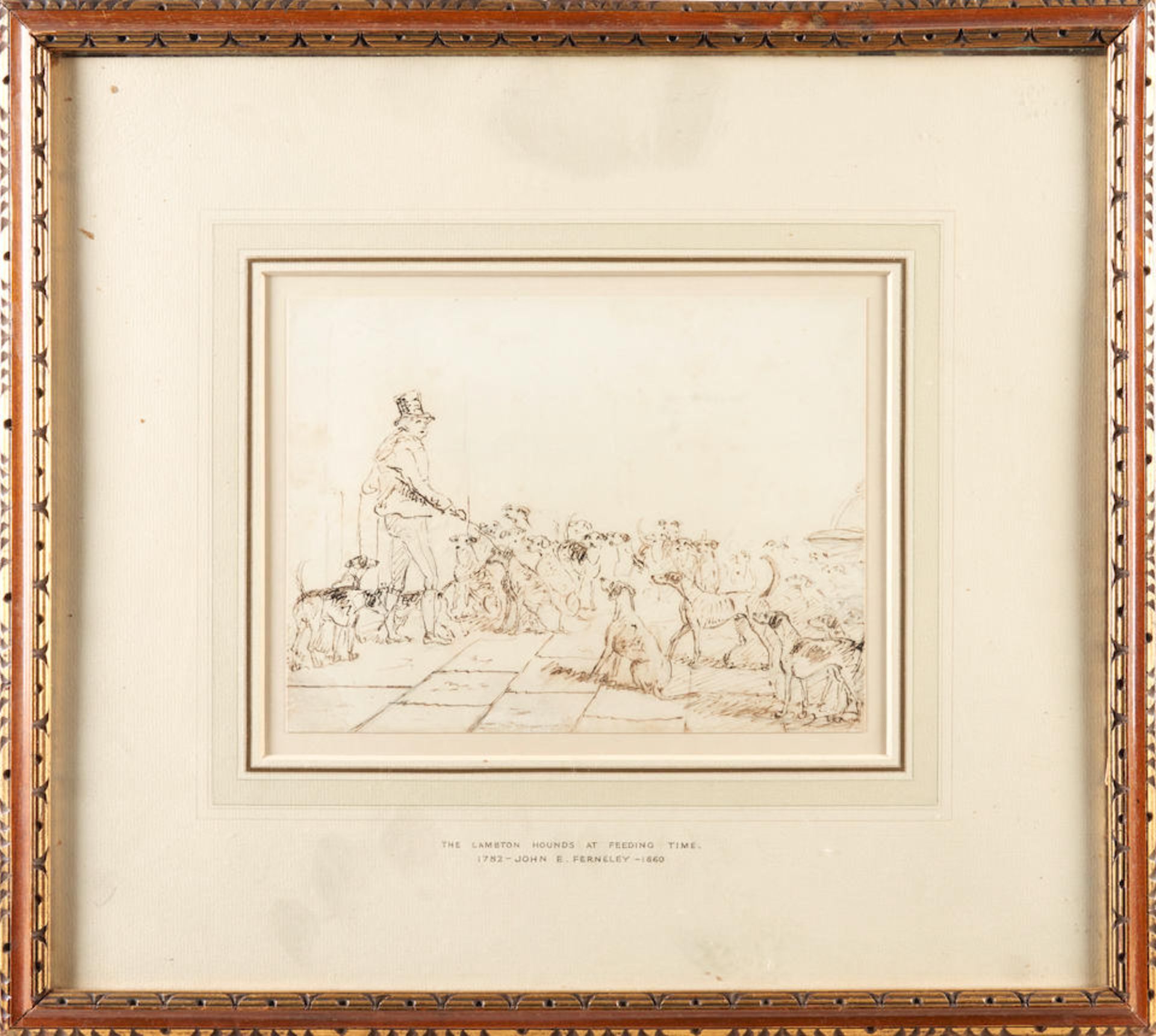 Attributed to John E. Ferneley (British, 1782-1860) The Lambton Hounds at Feeding Time - Bild 2 aus 3