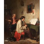 ALEXANDRE MARIE GUILLEMIN (French, 1817-1880) Home Concert (framed 61.5 x 55.0 x 5.5 cm (24 3/16...