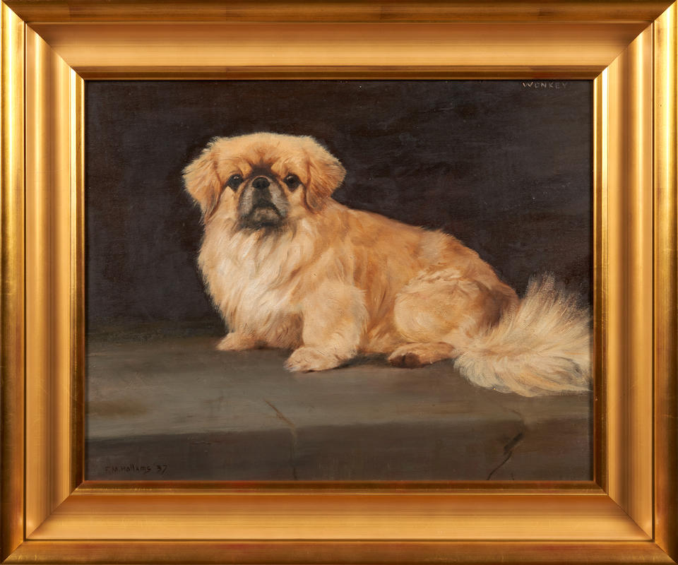 FRANCES MABEL HOLLAMS (British, 1877-1963) A Portrait of the Pekinese Wonkey (framed 54.5 x 65.0... - Image 2 of 4