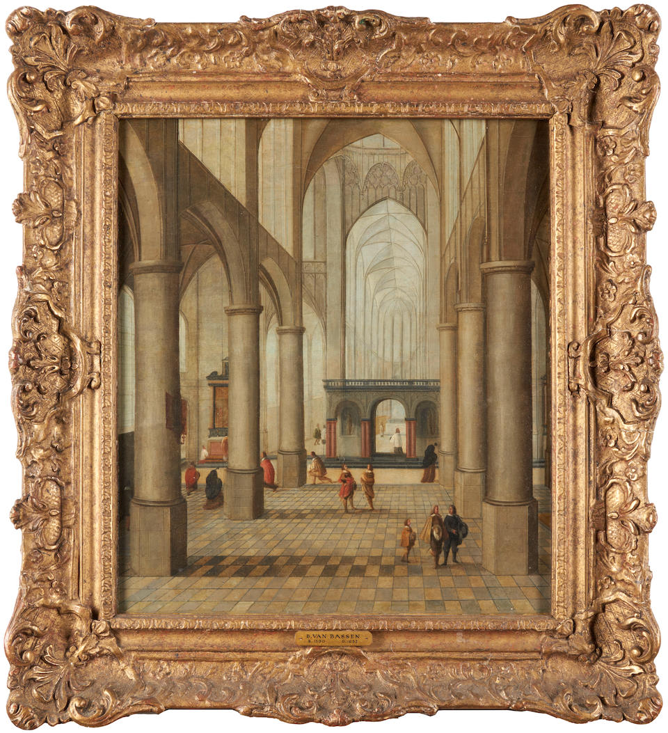 Follower of Pieter Neefs II (Flemish, 1620-after 1675), Flemish (17th/18th century) Cathedral In... - Image 2 of 3