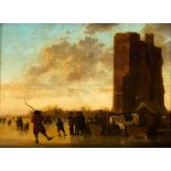 After Aelbert Cuyp (Dutch, 1620-1691) Skating on the Maas in Late Winter with the Ruins of Huis ...